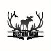 Hunting Moose Metal Wall Sign Personalized Rustic Home Decor Gift for Men