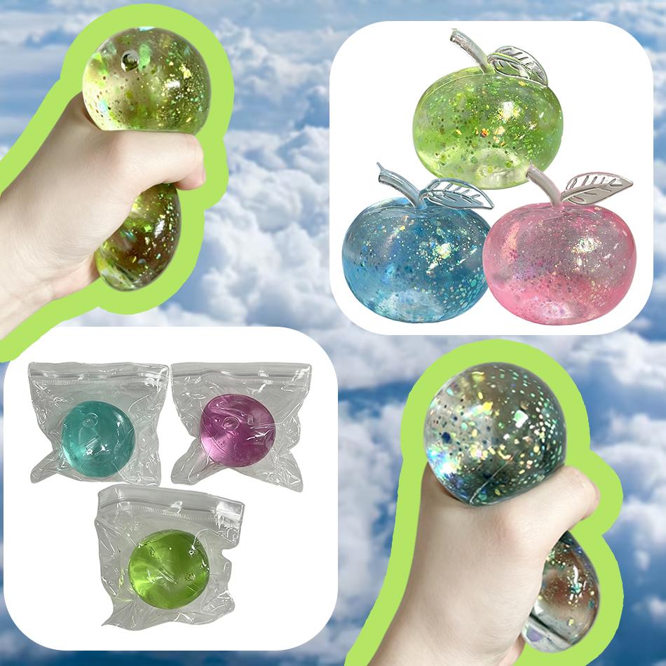 Squishy Green Apple Stress Ball Soft Fidget Sensory Toy For Adhd  Slow Rebound Squeeze Toy For Adults Christmas In Gift