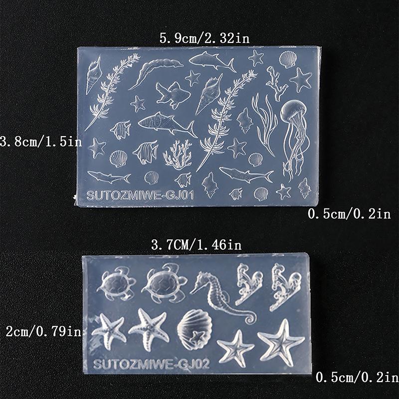 Nail Art Soft Silicone Mold Shell Conch Molds 3D Silicone Carved Ocean Style Diy Nail Design Template Nail Accessories For Salon