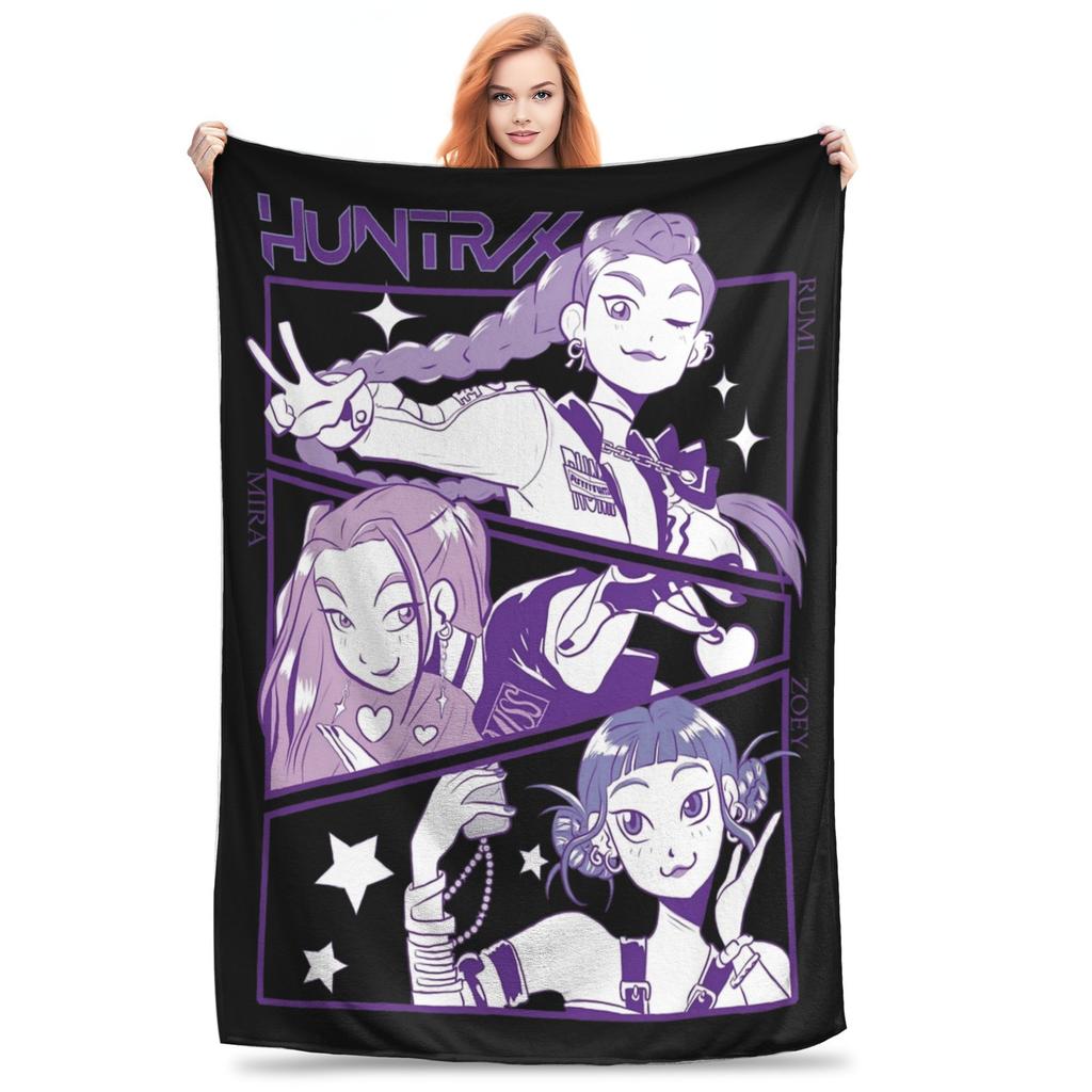 Saja Boys Kpop Demon Hunters Blanket Fleece Spring/Autumn Jinu  Multifunction Warm Throw Blankets for Sofa Car Quilt