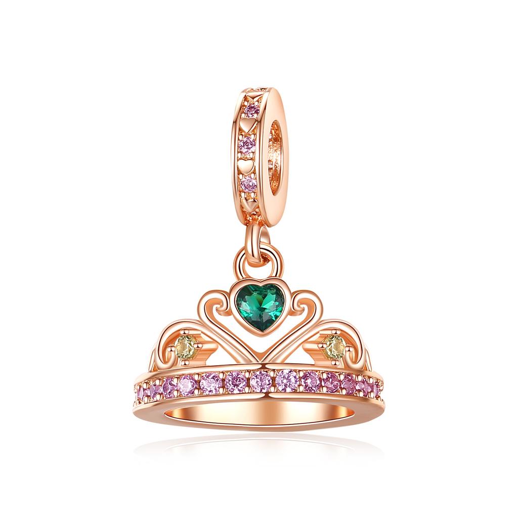 New Copper Charm Rose Gold Infinity Heart Bead Fit Snake Chain Bracelet Necklace Women Diy Jewelry