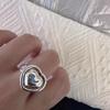 Delightful Heart Design Open Adjustable Ring For Women Stylish Copper Accessory