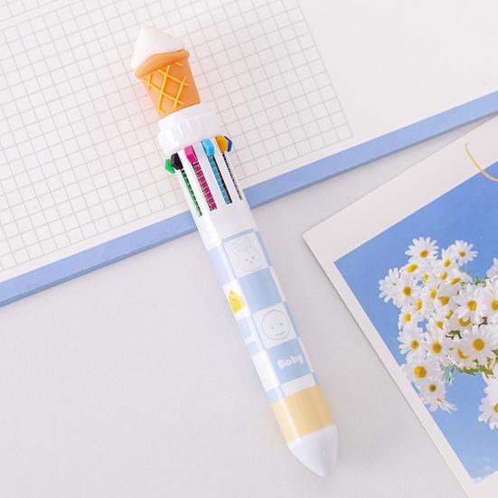 Fast Food Themed 10-Color Ballpoint Pen French Fries Burger Topper Designs Multi-Color Writing Tool for Journaling And Notes