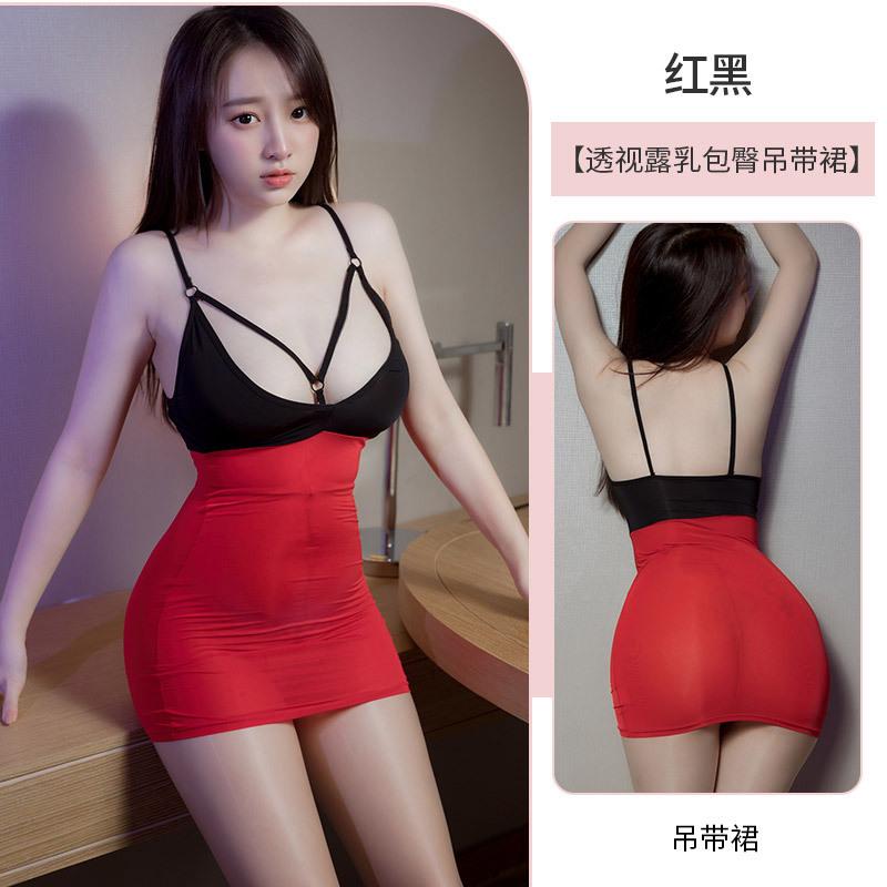 Sex one-piece clothes are convenient to take off, bed perspective clothes, sexy underwear, sex pajamas, milk leakage exposure clothes, open file.