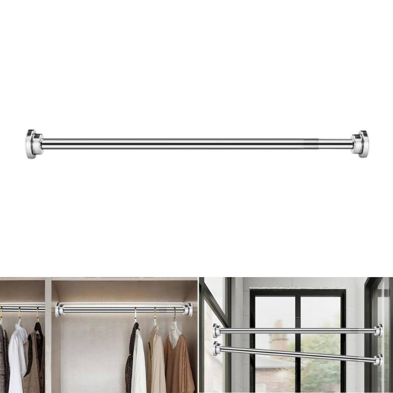 Strong Tension Rod Simple & Practical Curtain Rod Easy to Install Curtain Rod Perfect for Window Bathroom & Closet
