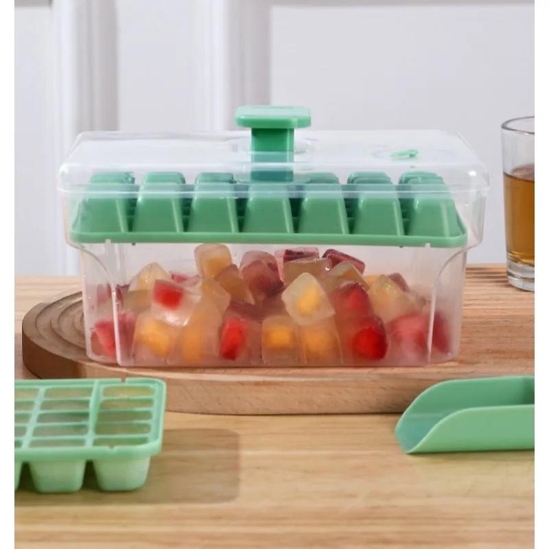 1PC Ice Cube Mold for Summer Storage of Household Beverages and Alcoholic Beverages Simple Ice Maker Press Storage Ice Cube Box