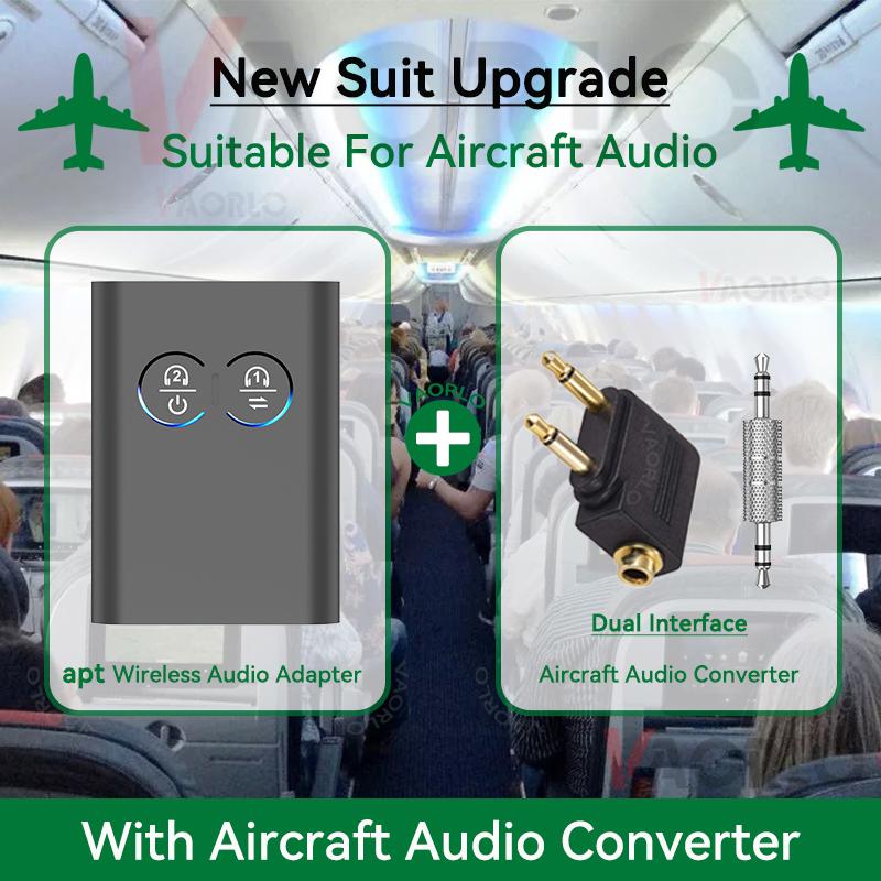 2 In 1 aptX Bluetooth Audio Receiver Transmitter aptX-Adaptive AD/HD/LL AAC 3.5MM AUX HiFi Music Multipoint Wireless Adapter