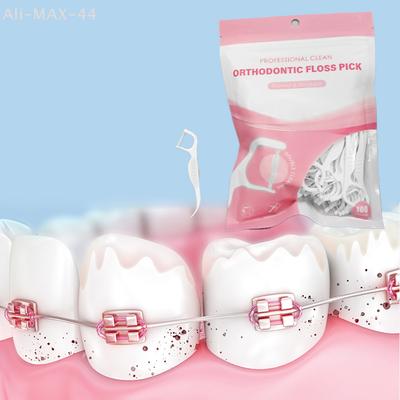 100pcs Orthodontic Floss Bar Dental Slot Steel Wire for Bracket Teeth Cleaning Orthodontic Floss Bar Pack