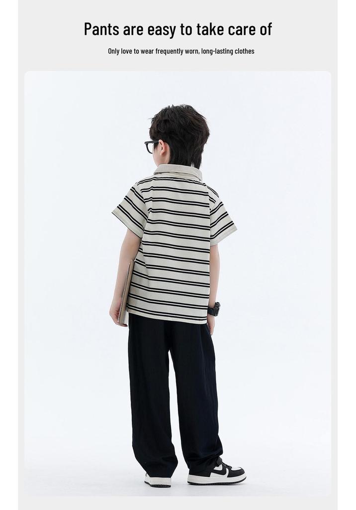 Boys' 2026 Summer Breathable Wide-Leg Pants - Stylish and Airy for Middle and Big Kids