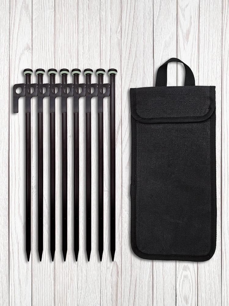 4/8Pcs Tent Stakes Forged Steel Tent Pegs Heavy Duty Ground Stakes 30cm Ground Anchors with Storage Bag for Camping Picnic