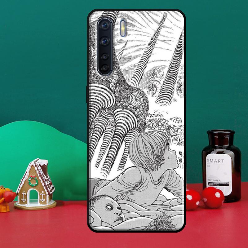 Pouzdro na hororovou mangu Junji Ito pro OPPO A5 A9 A31 A53 2020 A53S A1K A3S A5S A15 A52 A72 A83 A91 A54 A74 A94 Coque