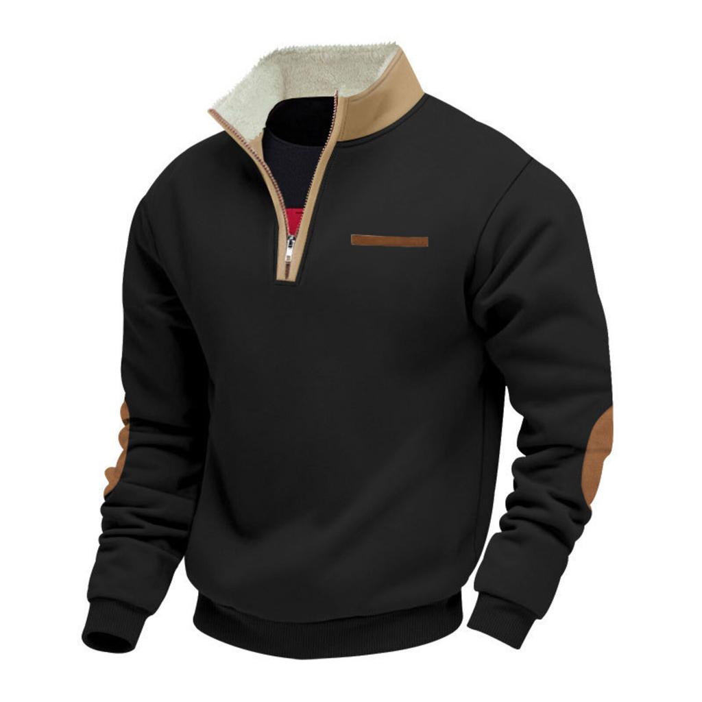 Men's Half Zip Stand Collar Sweatshirt for Outdoor Sports Casual Wear