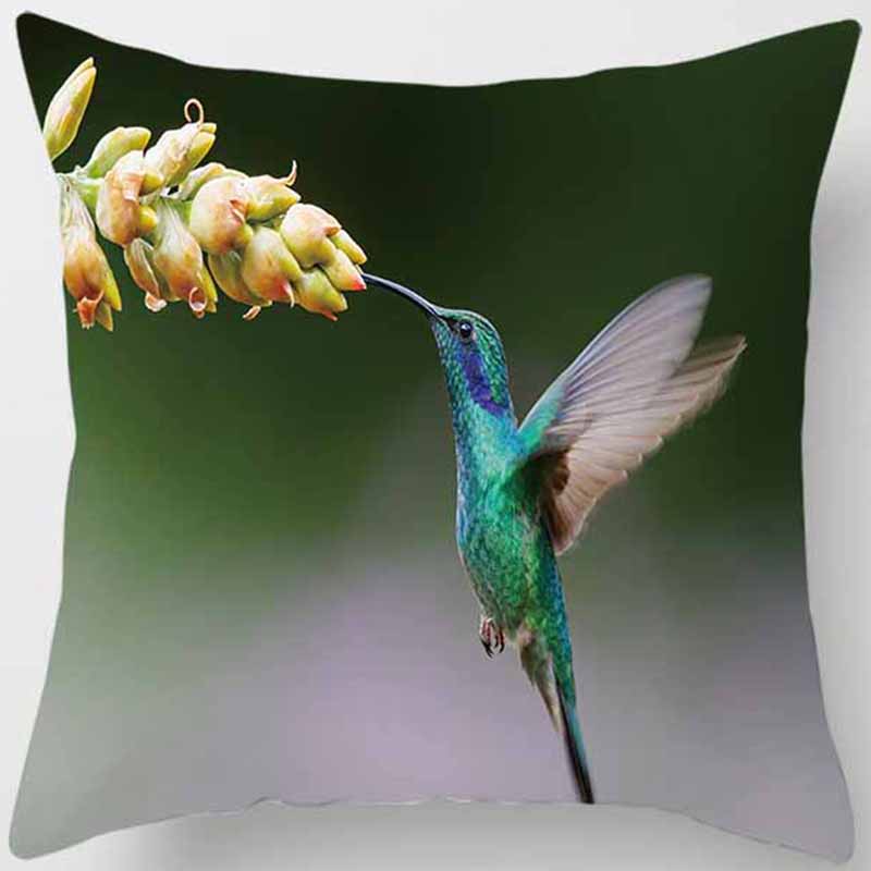 

Квадратный чехол для подушки с изображением колибри для дома, гостиной, дивана, спальни, украшения автомобиля, наволочка 40X40CM