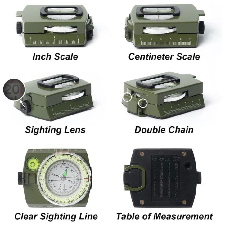 High Precision Compass North Green Compass Emergency Luminous Sighting Compass