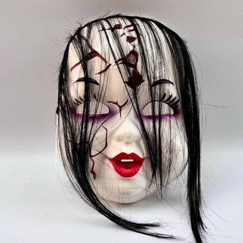 1Pcs Scary Ghost Mask Costume Props Chucky Ghost Doll Mask Halloween Full Face Helmet Masquerade Scary Cosplay Party Headwear