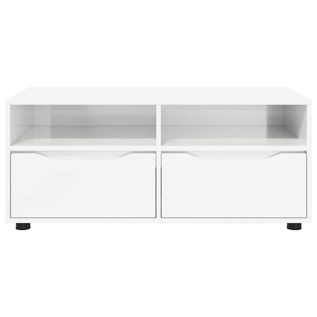 TV Cabinet High Gloss White 100 x 48 x 43 cm Particleboard