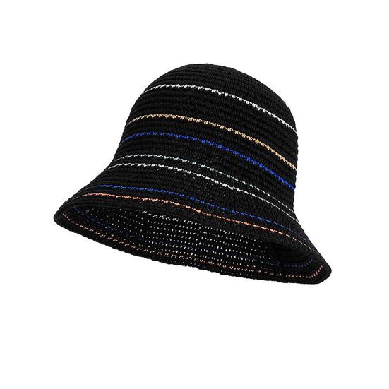 Fisherman Hat Colorful Striped Pattern Short Brim Sun Protection Hat Hollow Breathable Outdoor Activities Travel Beach Sun Hat
