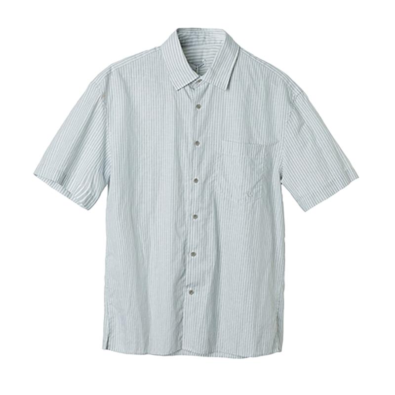 Мужская полосатая рубашка с коротким рукавом VICUTU, приталенная, в стиле business casual L