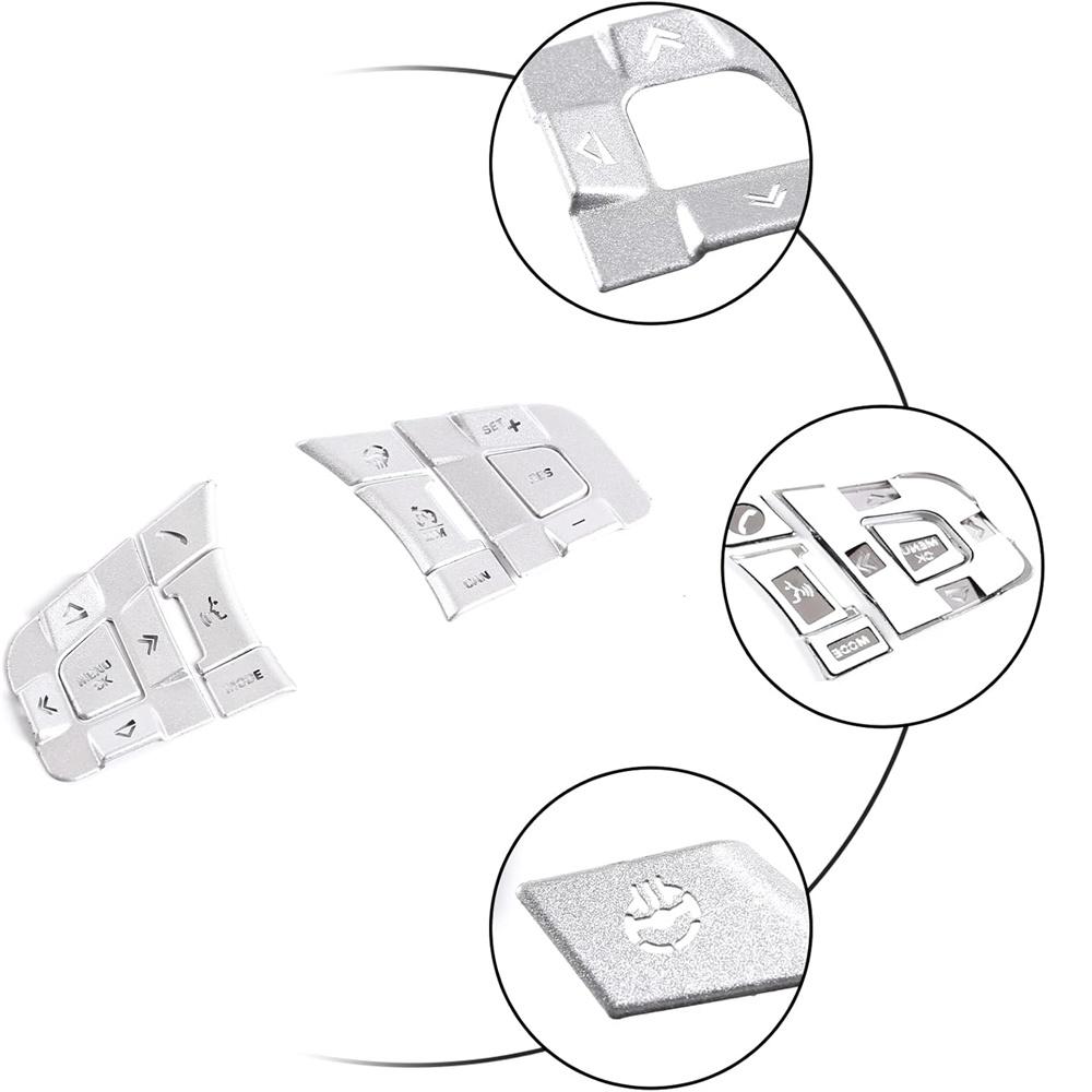 Silver Alloy Steering Wheel Button Cover Trim For Jaguar F-Pace F-Type Xe Xf