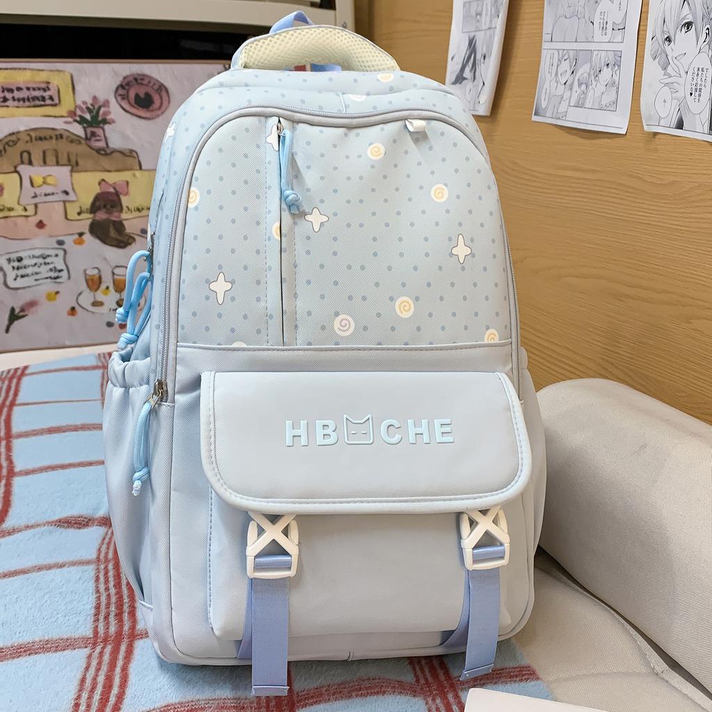 Schoolbag Sweet College Style School Bag Female High Value Korean ins Pink Tender Primary and Secondary School Students Grades 1-1 Lightweight 