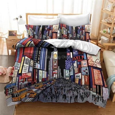 City Street 3d Printed Bedding Set Popular Hip Hop Graffiti Duvet Cover Set Comforter Cover Pillowcase Queen King Digital Printi