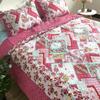 1PC/3PCS Printed Bedspread Queen Size Floral Cotton Quilt Bedding Set, Lightweight Summer Quilted Blanket for Bed Comforter