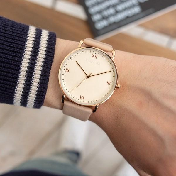 SeokWatches STACCATO Men's Analog Brand Student Office Worker Round Leather Band Watch ST-1610-M,Korean Popular Watches