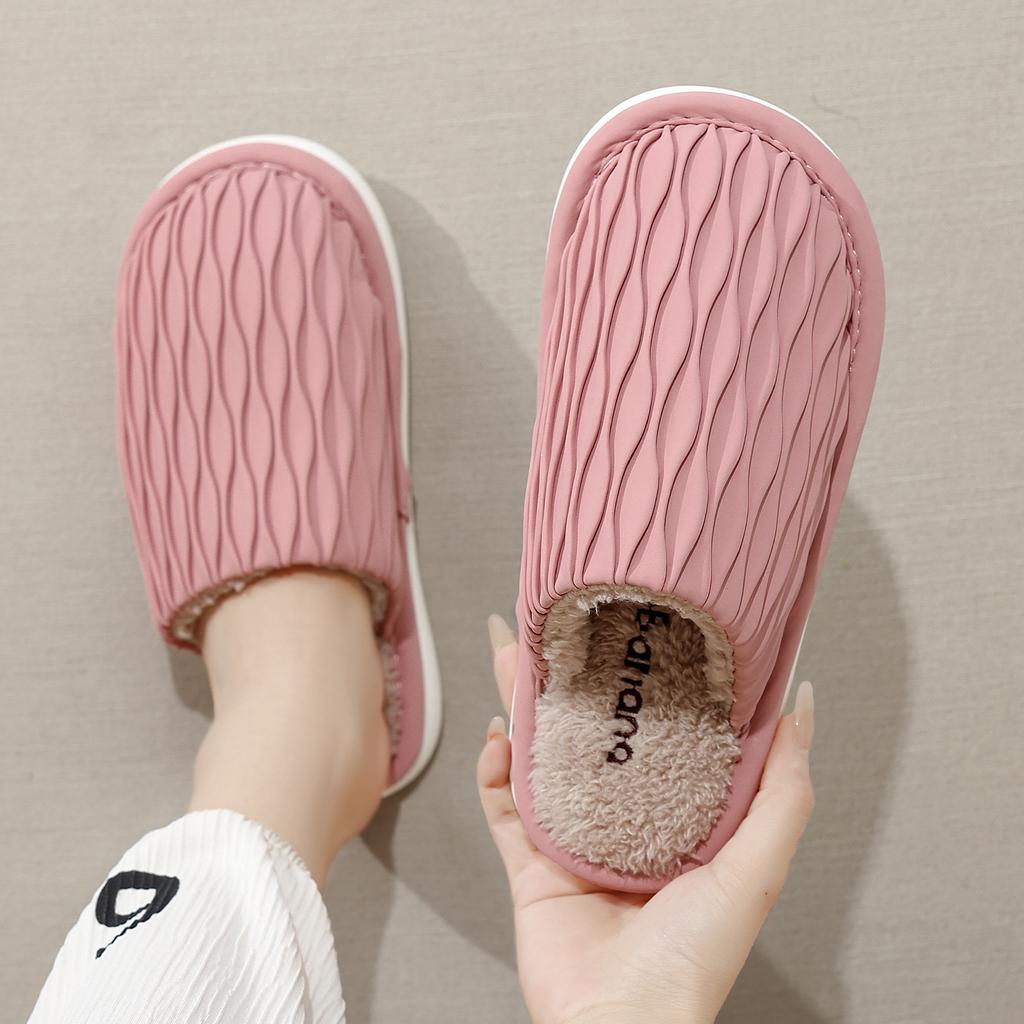 Cotton Slippers Spring and Autumn Winter Home Use Indoor Non-slip Home Warmth Couple Winter Plush