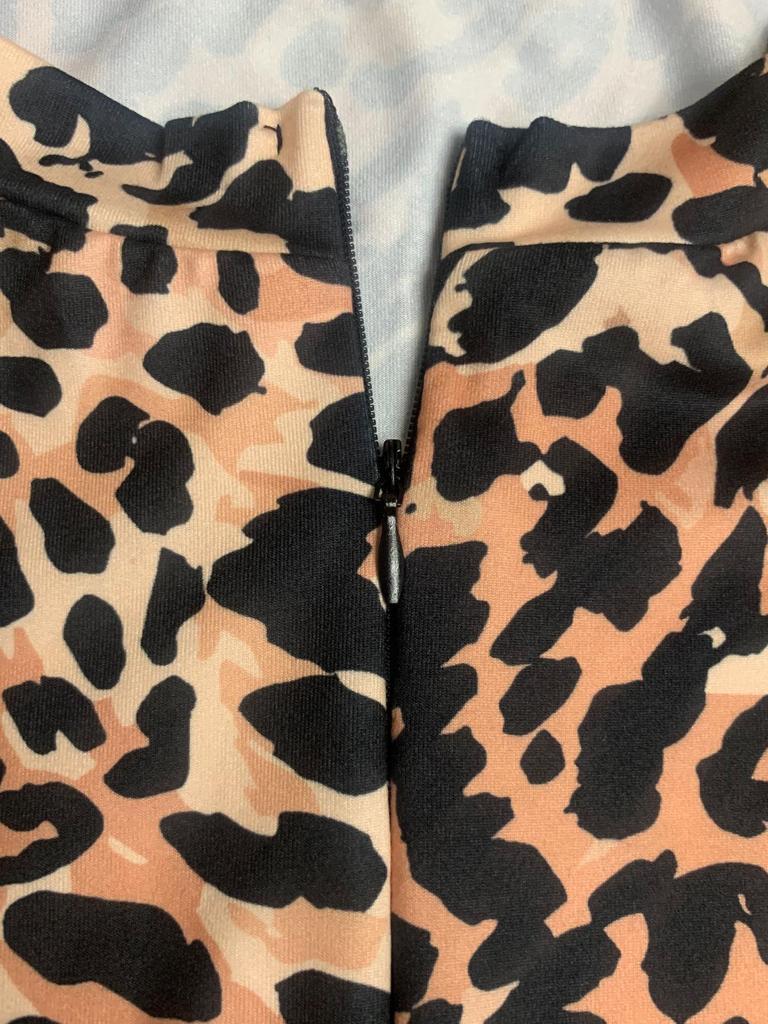 2024 Leopard Print Sexy Zipper Bodysuit - Women's Long-Sleeve