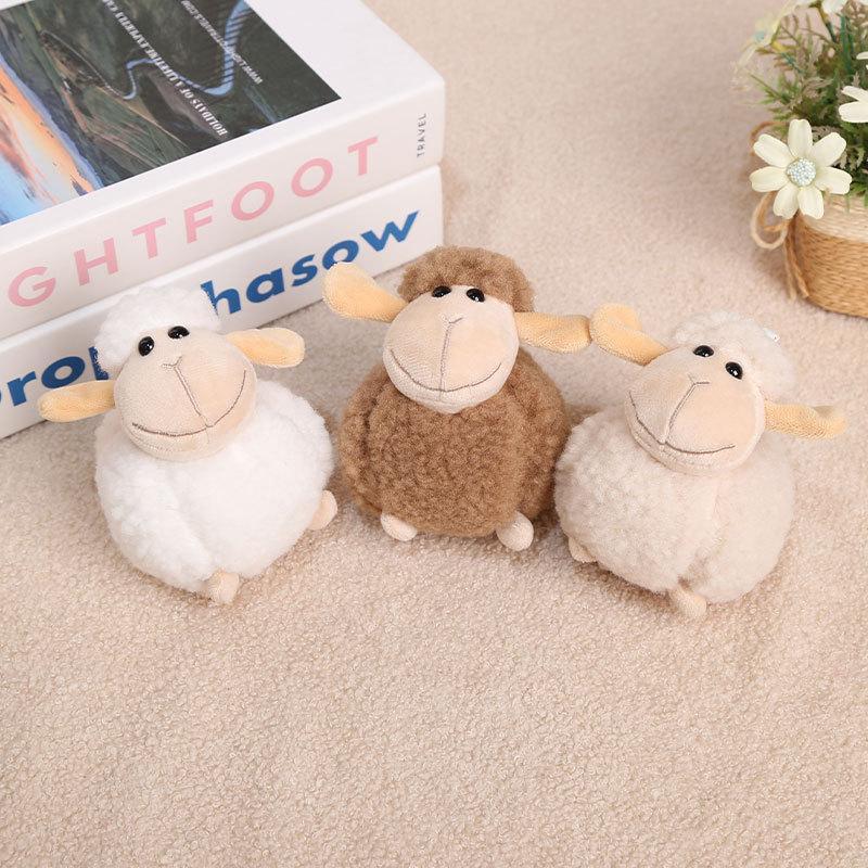 Soft Fluffy Sheep Plush Pendant Adorable Look Gentle Touch Great Bag Decor Gift For Kids And Friends