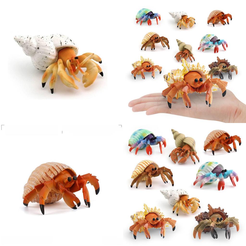 Simulation Marine Animal Pvc Hermit Crabs Sculpture For Kids Learning And Decorative Collection