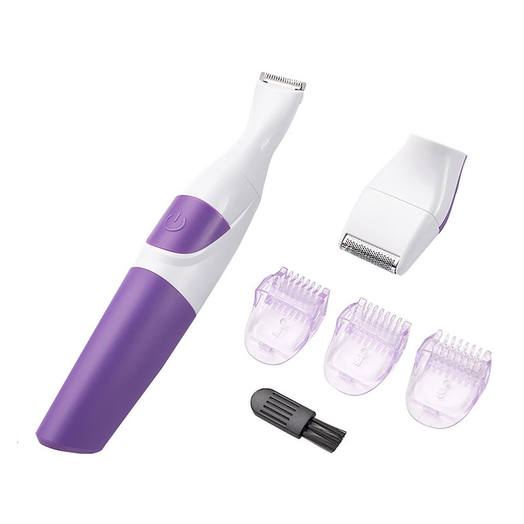 Women Bikini Cordless Trimmer 2 In 1 Waterproof Portable Safe Hair Removal Trimmer Purple