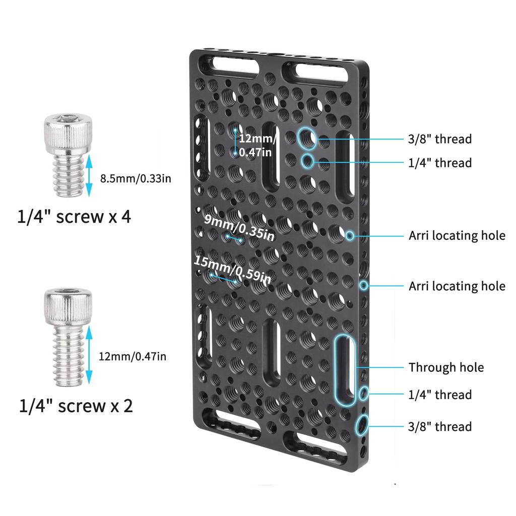 INNOREL Cheese Plate Multipurpose Camera Aluminum DIY Tripod Universal for CP10 Bracket, 6061-T6 Alloy, Accessory, Design, Photography, 2010cm