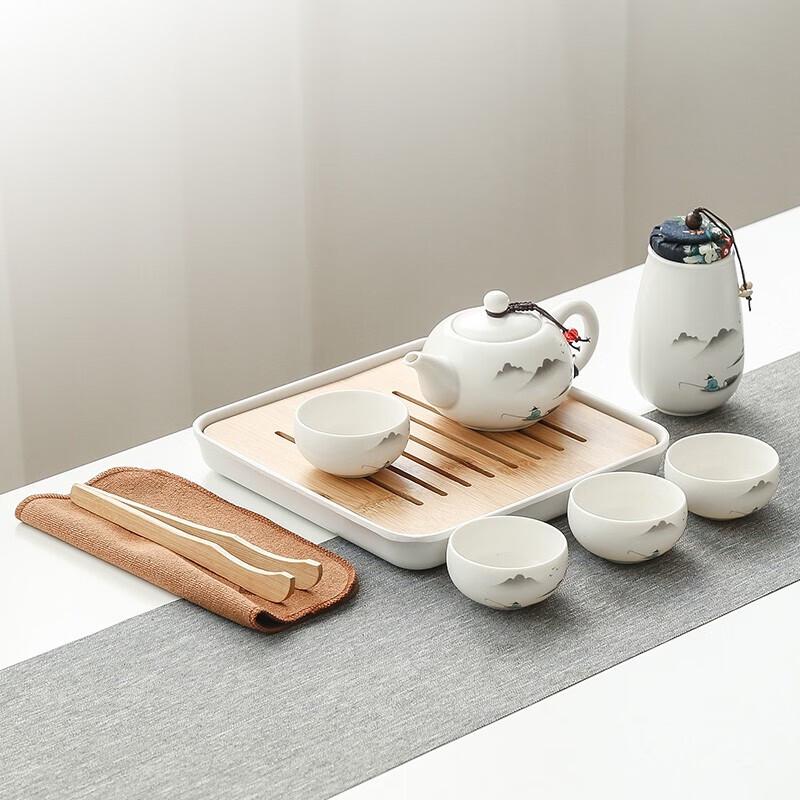 Portable Ceramic Kung Fu Travel Tea Set