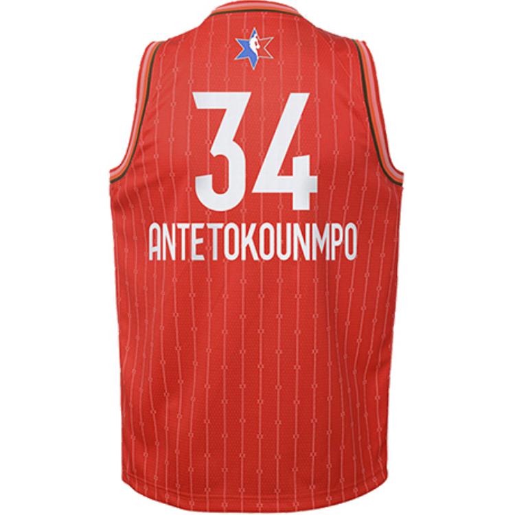 Nike X NBA Collaboration Youth Jersey Giannis Antetokounmpo All-Star Quick-Dry Breathable Basketball Kids jerseys Red 3Z2B7B2DP-BCKGA