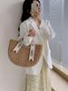 2026 Artistic Retro Round Woven Handbag - Large Capacity Women's Beach Bag