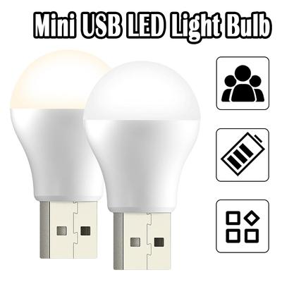 5 sztuk Mini lampka nocna USB Cool White LED do czytania książek, przenośna do domu, sypialni