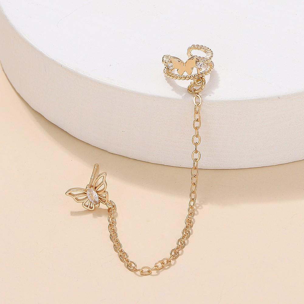 European & American Long Tassel Chain Clip-On Earrings - Versatile Fairy-Inspired Korean Style for Women