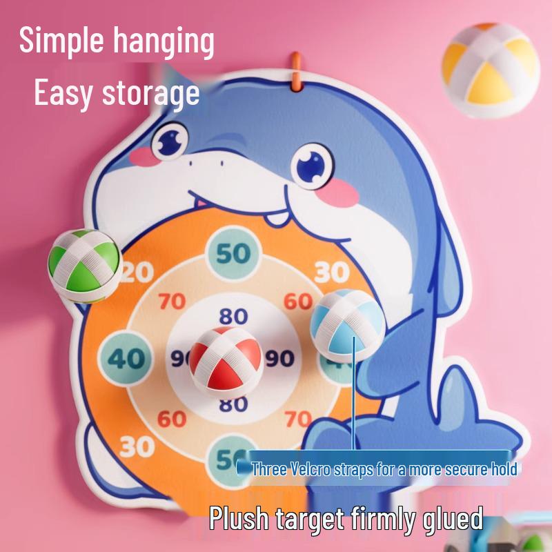 Whale Sticky Ball Dinosaur Dartboard Shooter Toy for Kids 3-6 Years