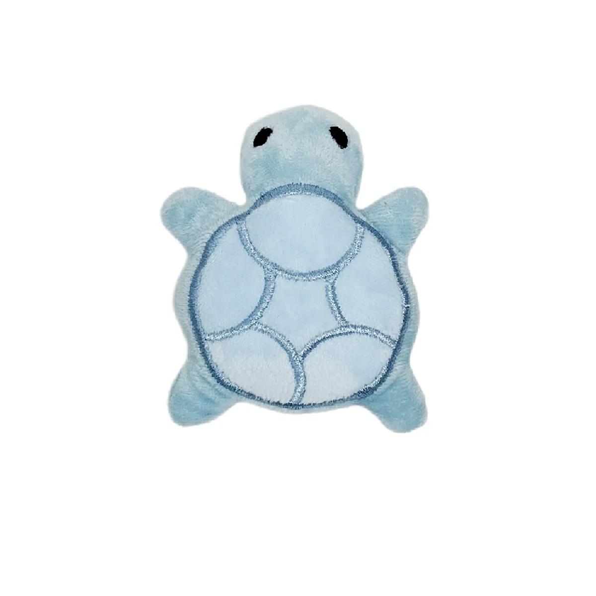 

Interactive Dog Chew Toy for Teething Puppies Mini Turtle Plush Bite Resistant Dental Health Toys Safe Fun Play Relief Pet XS синий