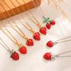 Strand Fruit Strawberry Sweet Necklace Accessory Women's Simple Luxury High Titanium Steel Collar Chain