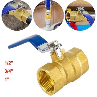 Neues Messing-Kugelhahn aus reinem Kupfer 1/2" 3/4" 1" Hitzebeständig Voll durchgehender Kugelhahn 2P Innengewindeventil