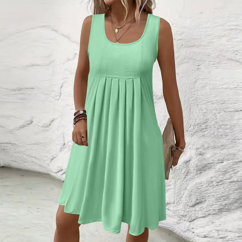 Damenmode Farbiges ärmelloses Kleid