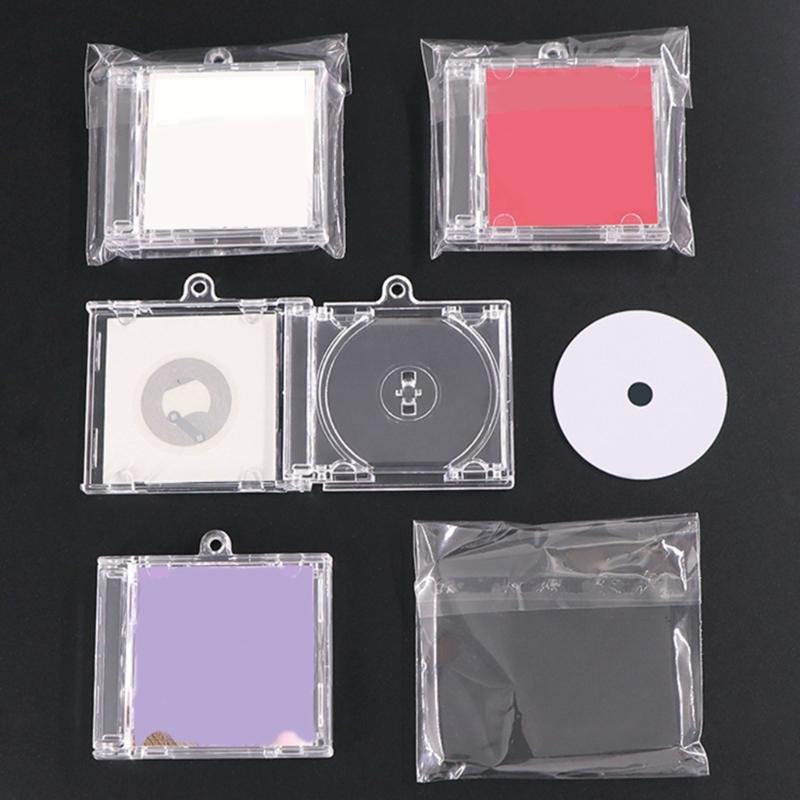 Blank Disc Case Keychain Disc Album Keychain Music Album Keychain Blank Disc Case Pendant for Keychain Decorations