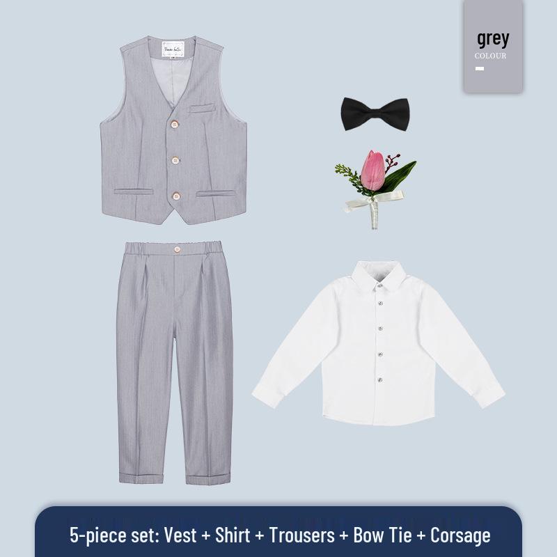 Children's Autumn Formal Wear: British-Style Blazer and Suit Set for Boys, Ideal for Weddings and Performances