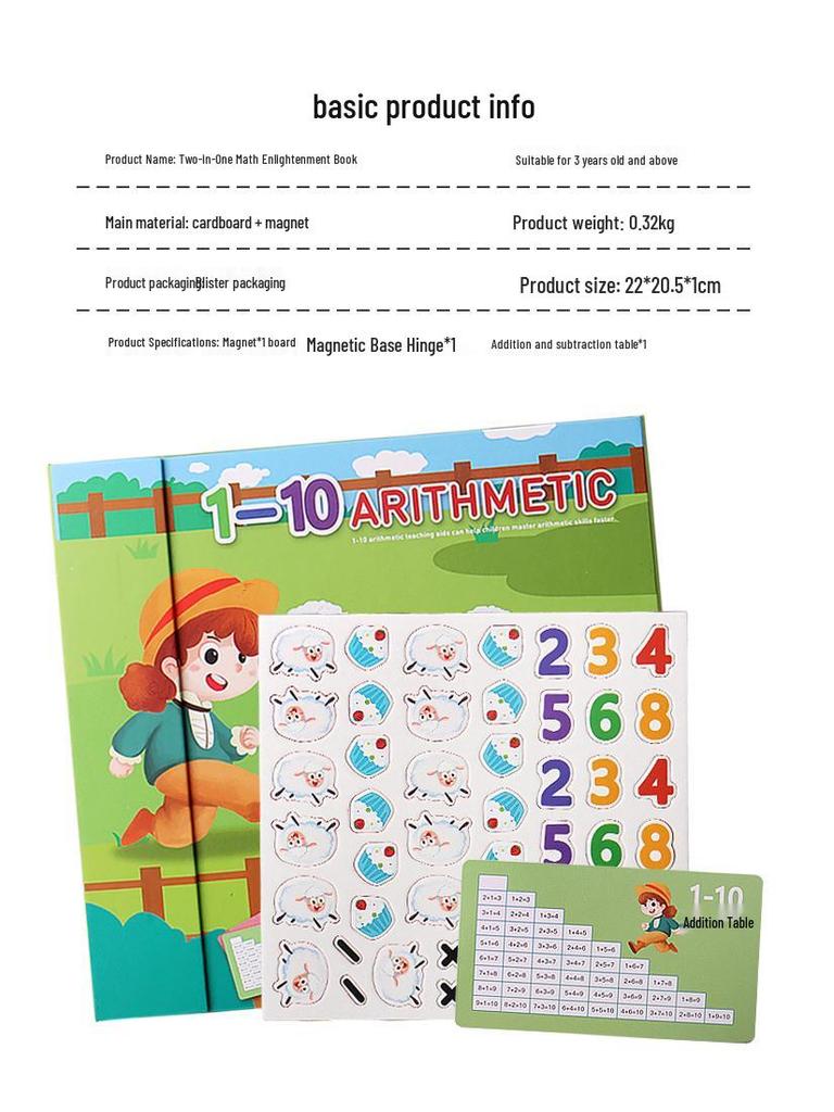 Children’s Educational Cartoon Book & Number Puzzle – Cognitive & Arithmetic Learning Toy