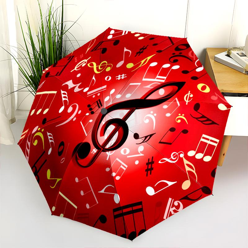 1PC Musical notes Umbrella Portable Folding Umbrella Iron Frame Hole Bone Structure Outdoor Home Umbrella A2