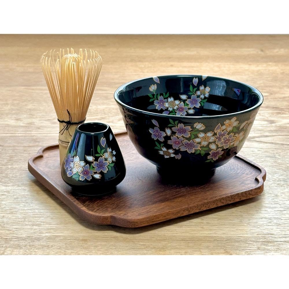 

Matcha Bowl Black Cherry Blossom L213 3-Piece Set, чёрный