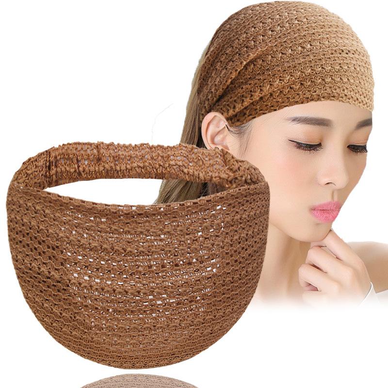 Breites weißes elastisches Stirnband zum Gesichtwaschen und Ausgehen – Rutschfestes Haarband für Frauen.