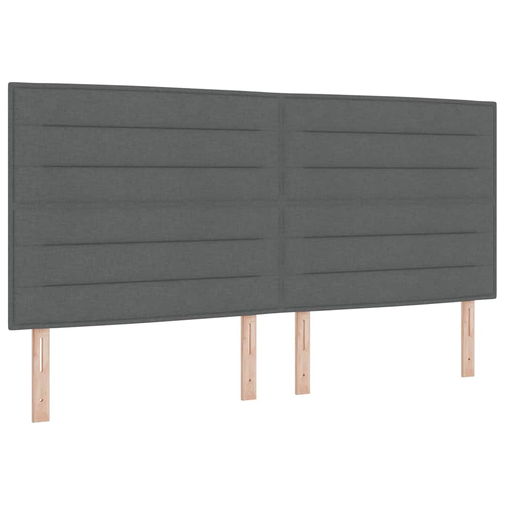 Box Spring Bed with Mattress Dark Gray 200 x 200 cm Fabric